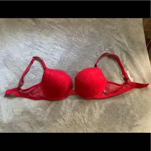 Victoria’s Secret lace/mesh red push up bra